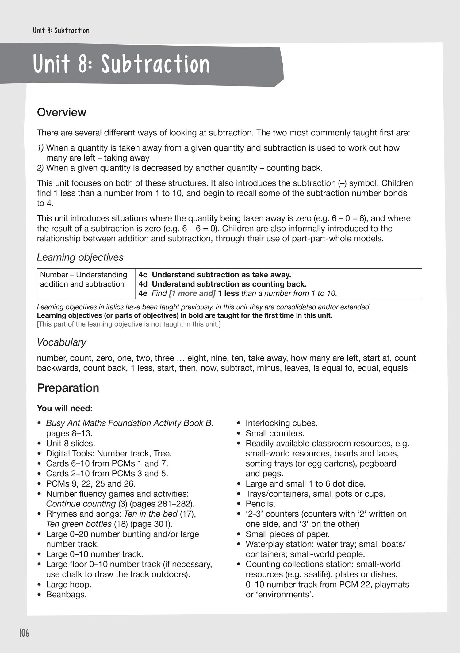 Beispielinhalt (Bild) Busy Ant Maths 2nd Edition -- Teacher's Guide Foundation