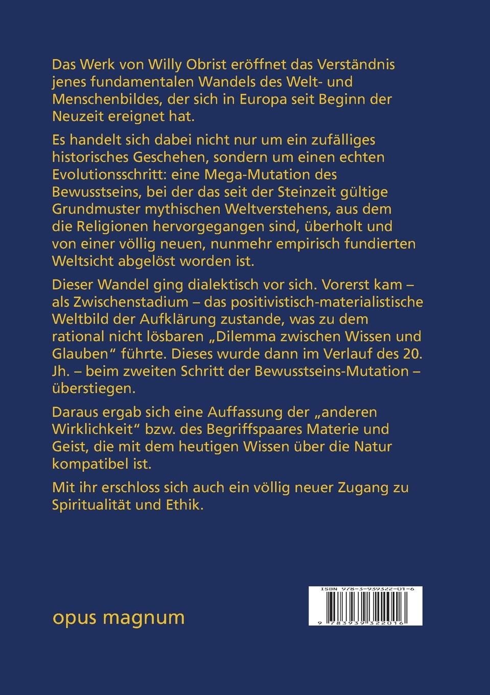 Rückseitencover Die Mutation des europäischen Bewusstseins