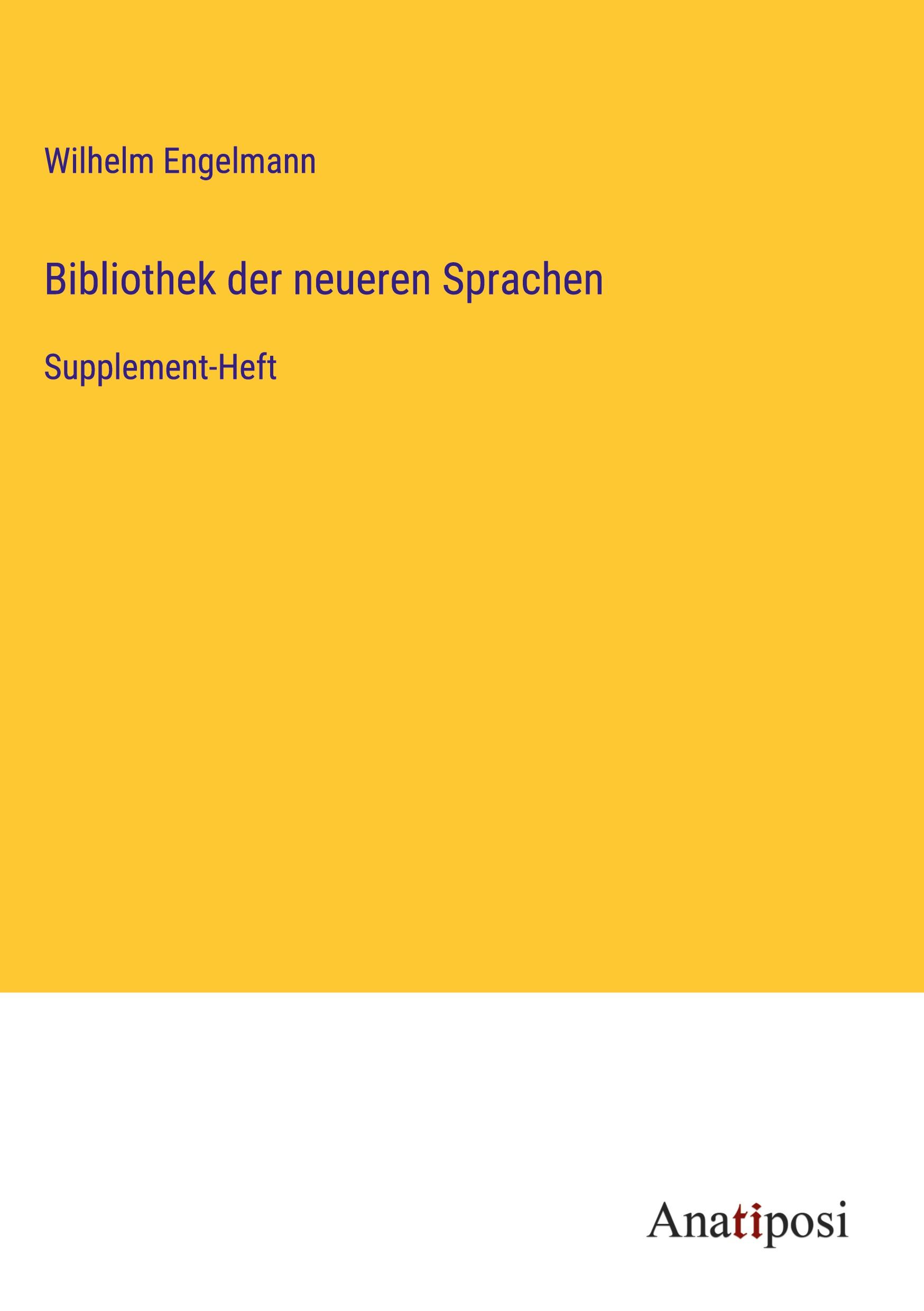 Vorderes Coverbild Bibliothek der neueren Sprachen