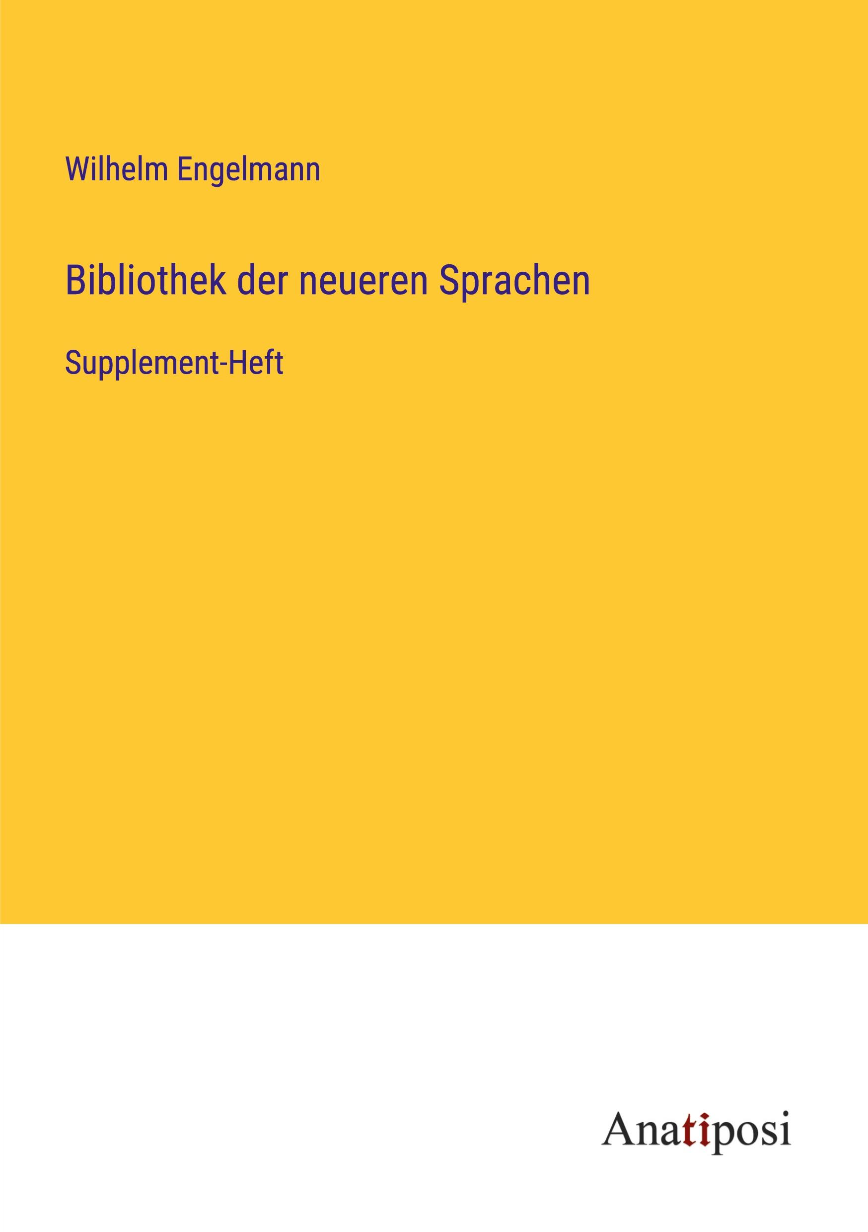 Vorderes Coverbild Bibliothek der neueren Sprachen