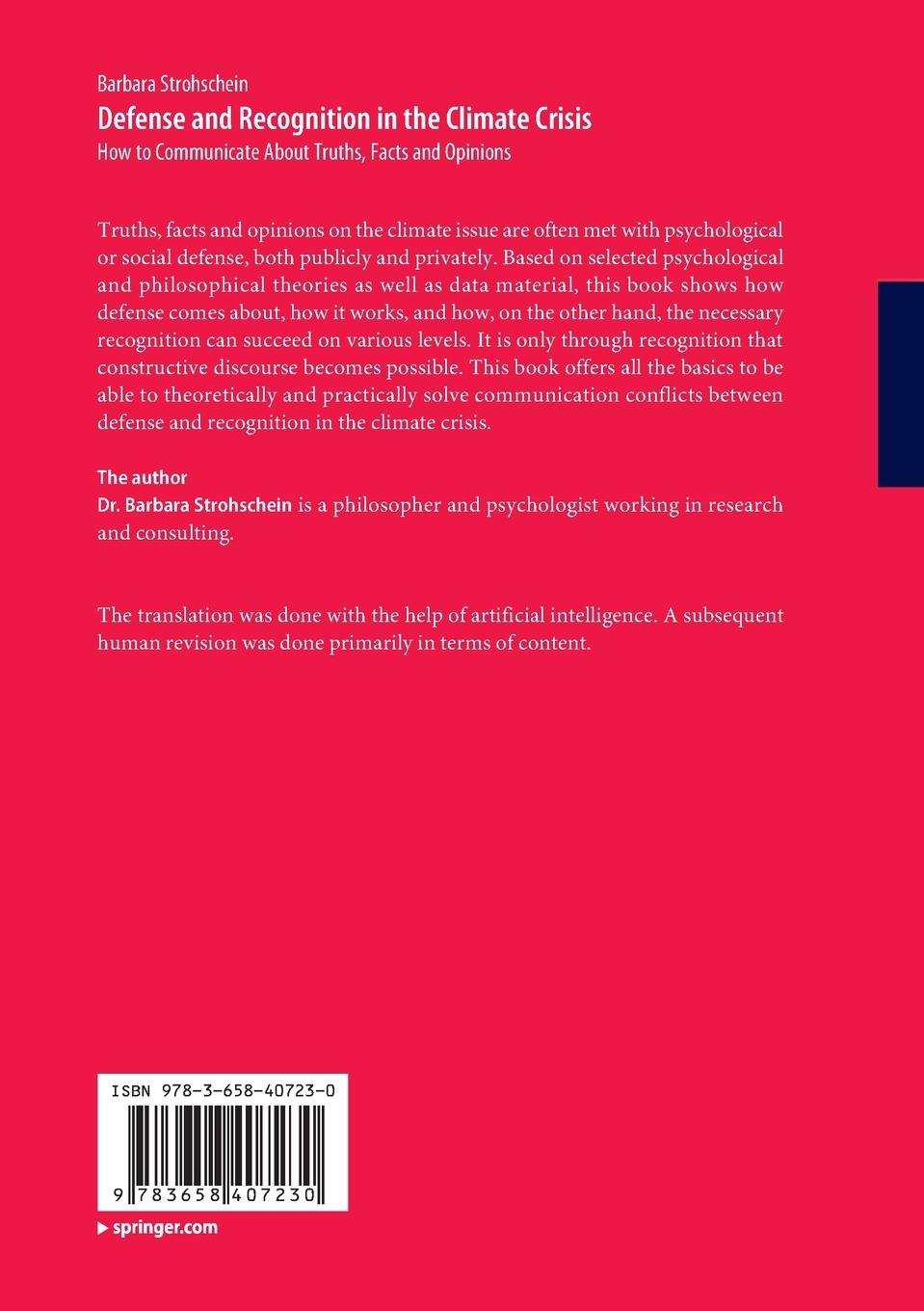 Rückseitencover Defense and Recognition in the Climate Crisis