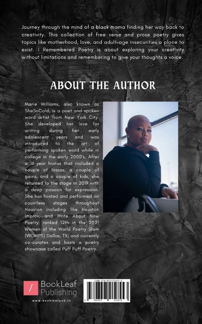 Rückseitencover I Remembered Poetry