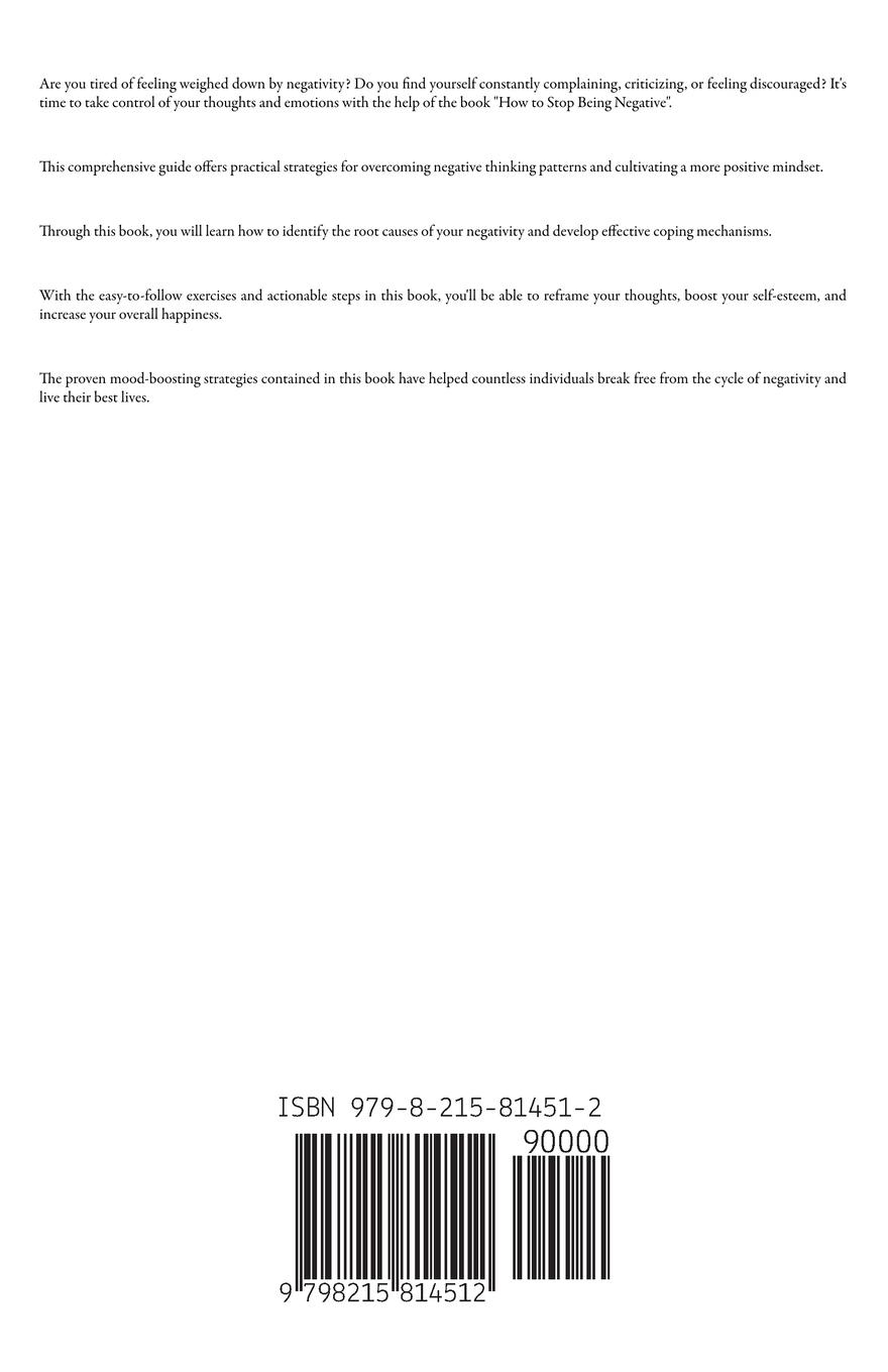 Rückseitencover How to Stop Being Negative