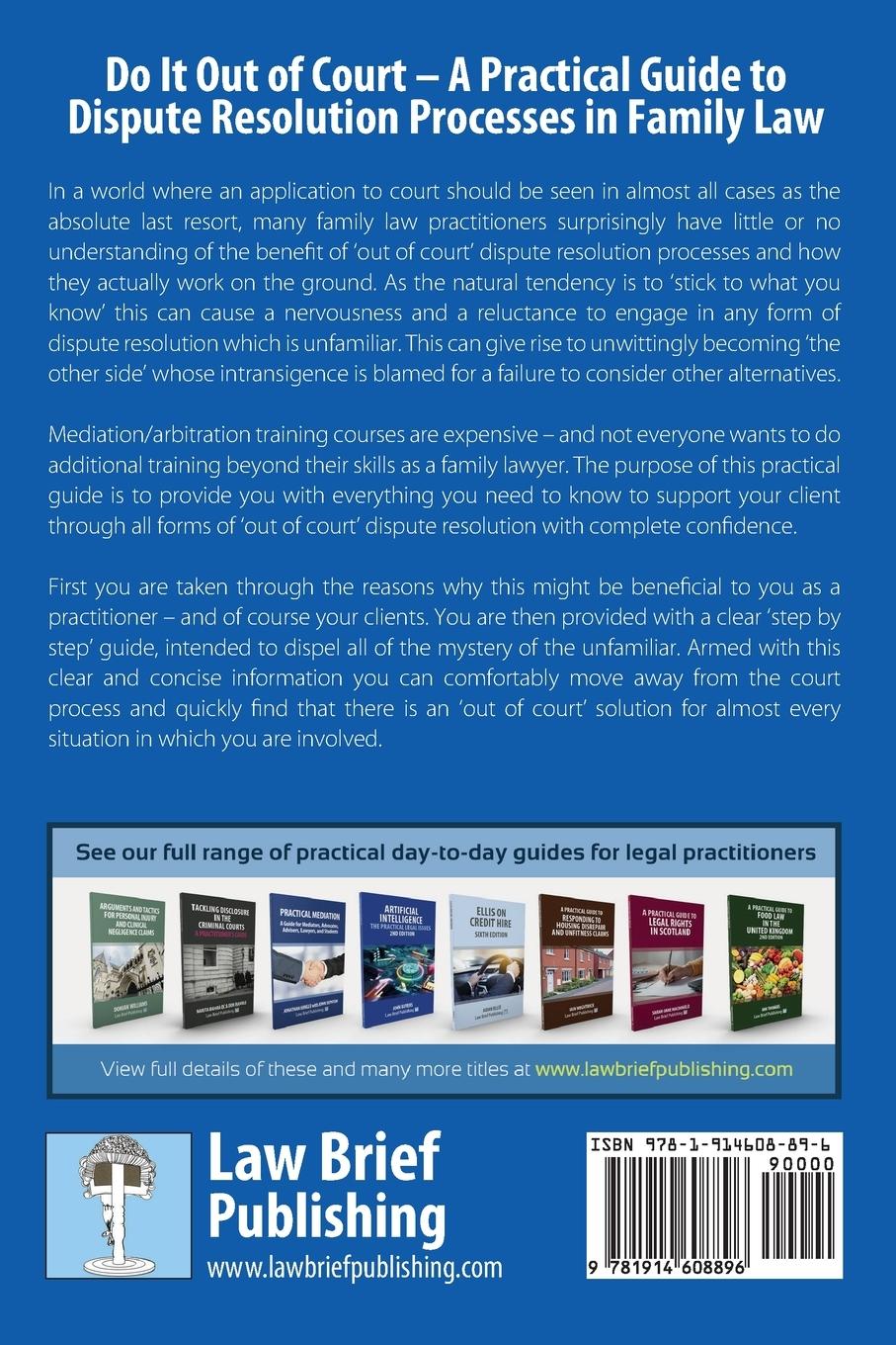 Rückseitencover Do It Out of Court - A Practical Guide to Dispute Resolution Processes in Family Law