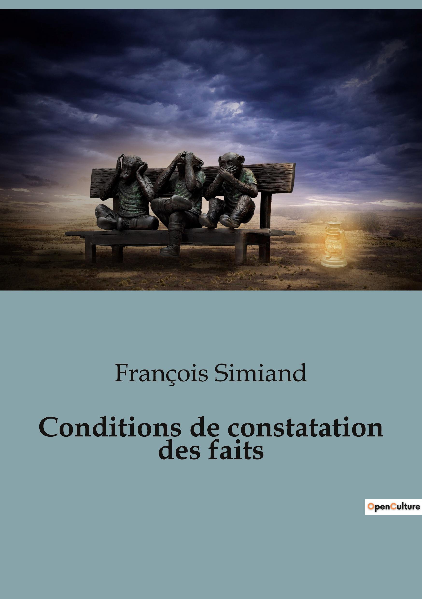 Vorderes Coverbild Conditions de constatation des faits