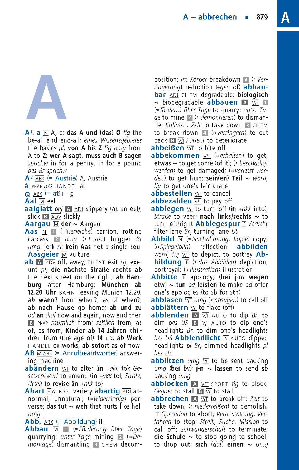 Beispielinhalt (Bild) Langenscheidt Taschenwörterbuch Englisch