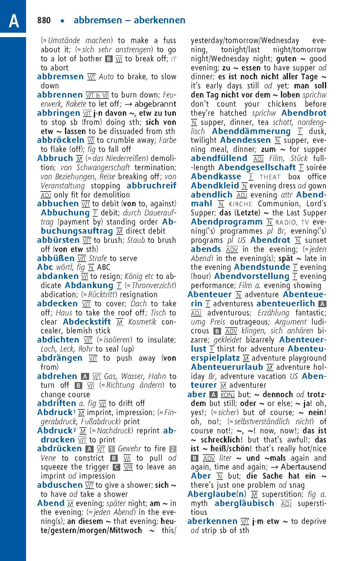 Beispielinhalt (Bild) Langenscheidt Taschenwörterbuch Englisch