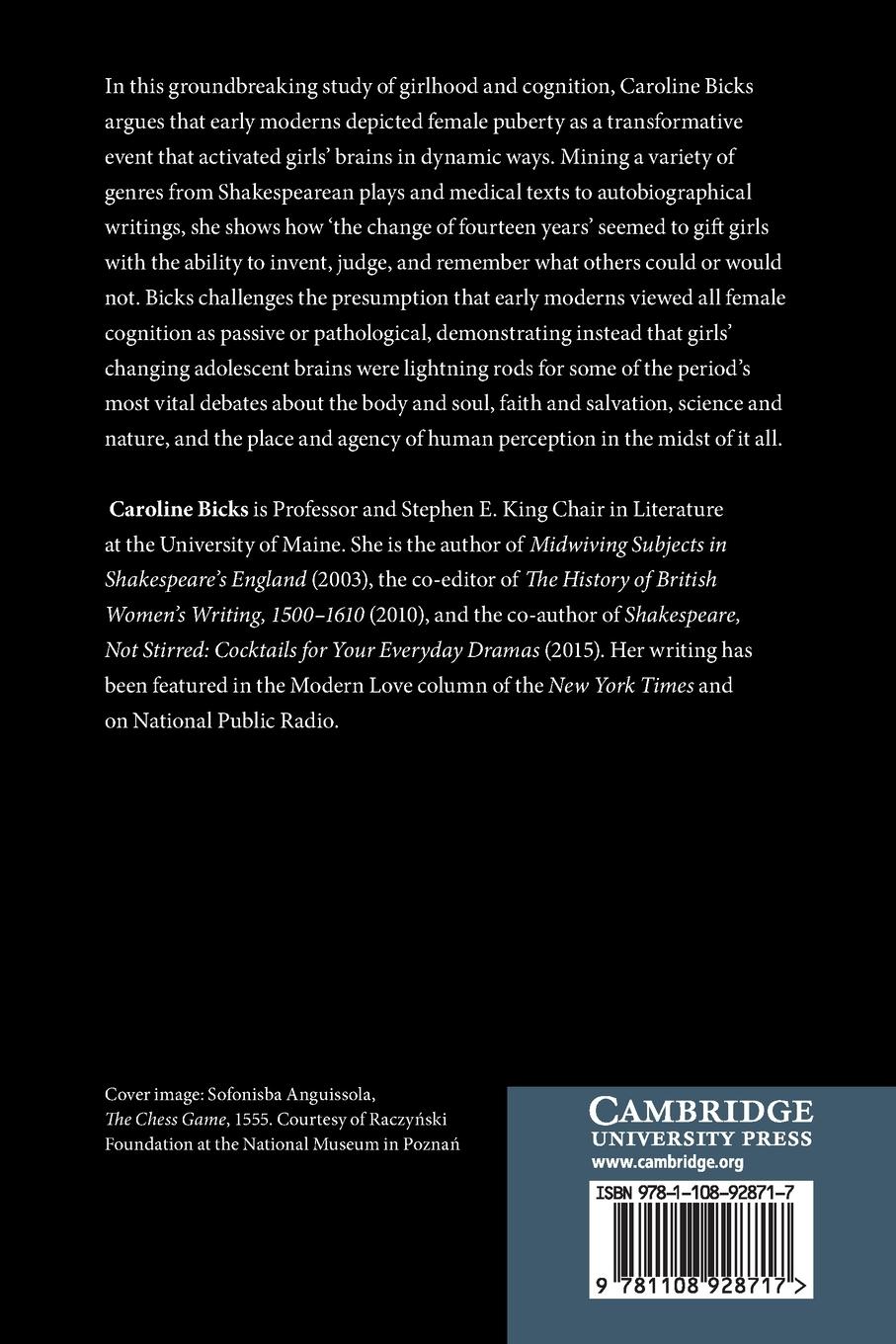 Rückseitencover Cognition and Girlhood in Shakespeare's World