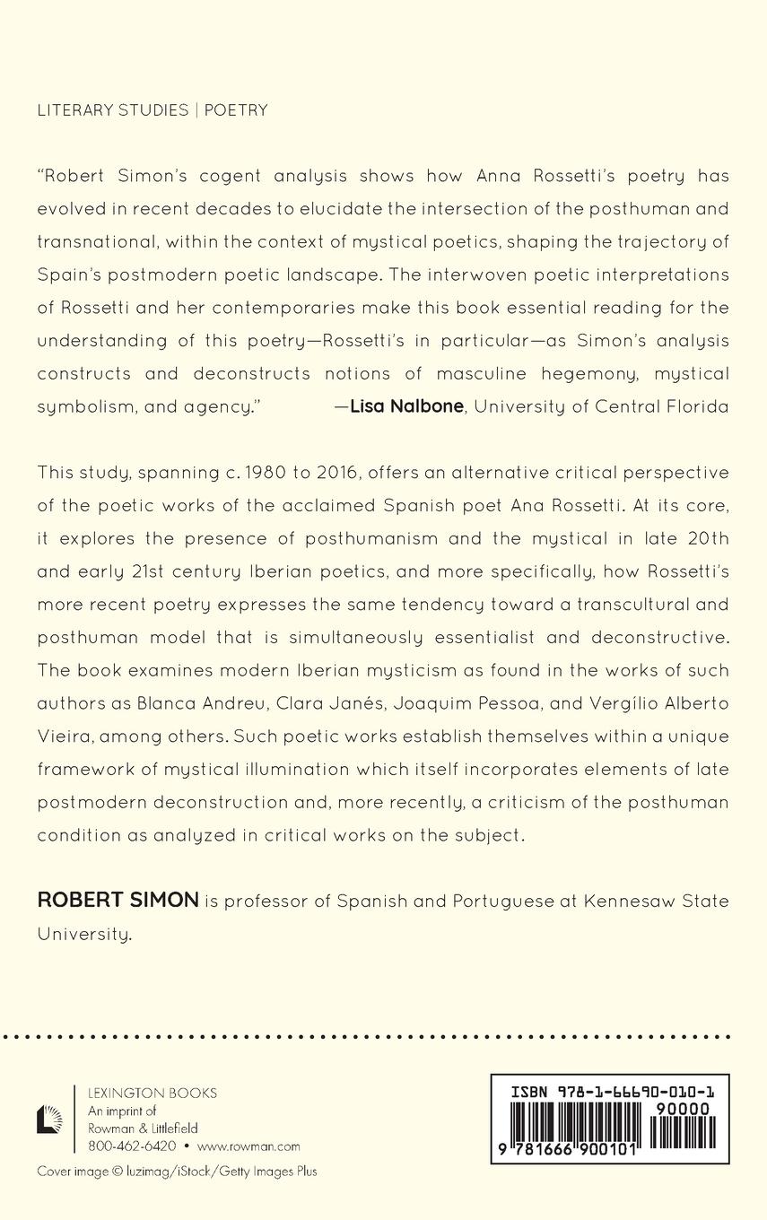 Rückseitencover Mystical Symbolism and the Posthuman in the 20th and 21st Century Poetic Voice of Ana Rossetti