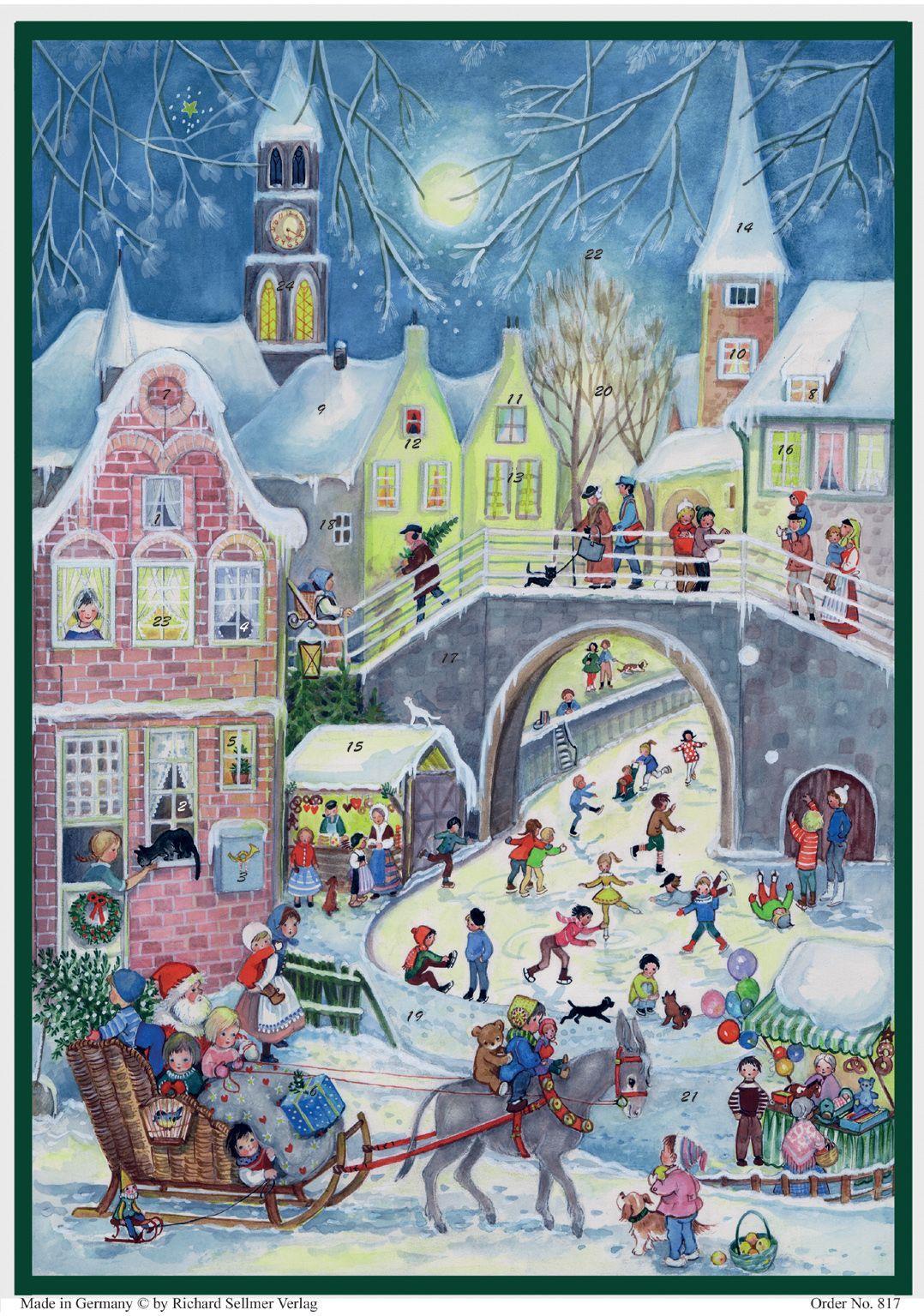 Vorderes Coverbild Adventskalender "Buntes Treiben an der Brücke"
