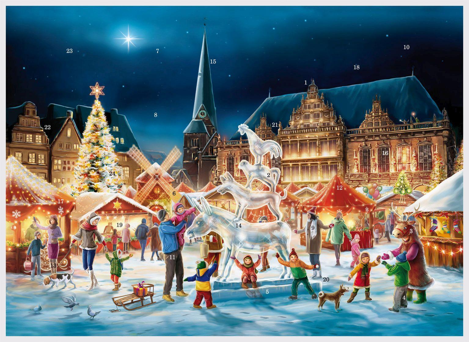 Vorderes Coverbild Adventskalender "Bremer Stadtmusikanten"