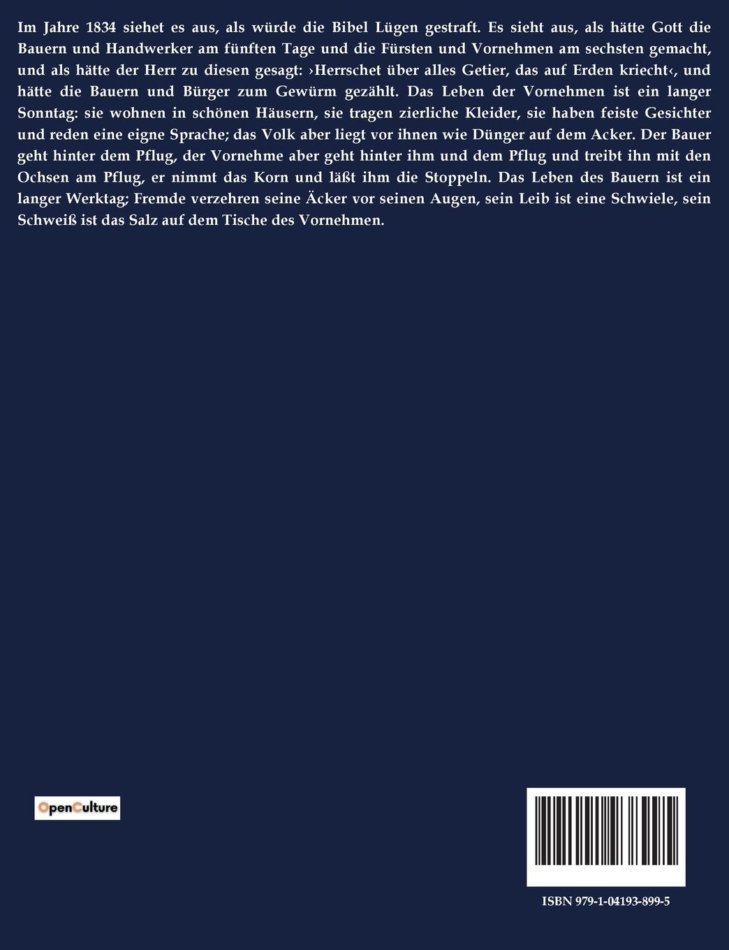 Rückseitencover Der hessische Landbote