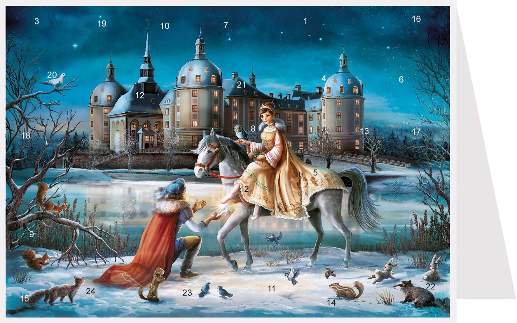 Vorderes Coverbild Postkarten-Adventskalender "Moritzburg"