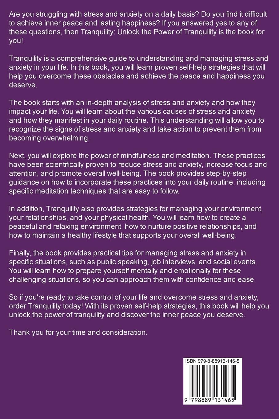 Rückseitencover Tranquility