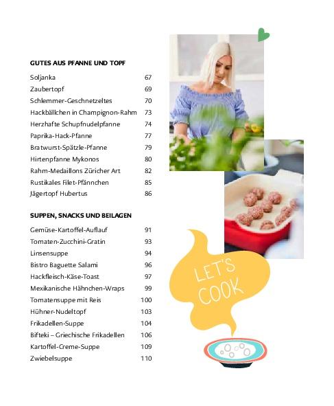 Beispielinhalt (Bild) Fix ohne Fix (Band 2) - schnelle Familienrezepte der SPIEGEL-Bestseller-Autorin Sandra Franitza von Sandras Kochblog