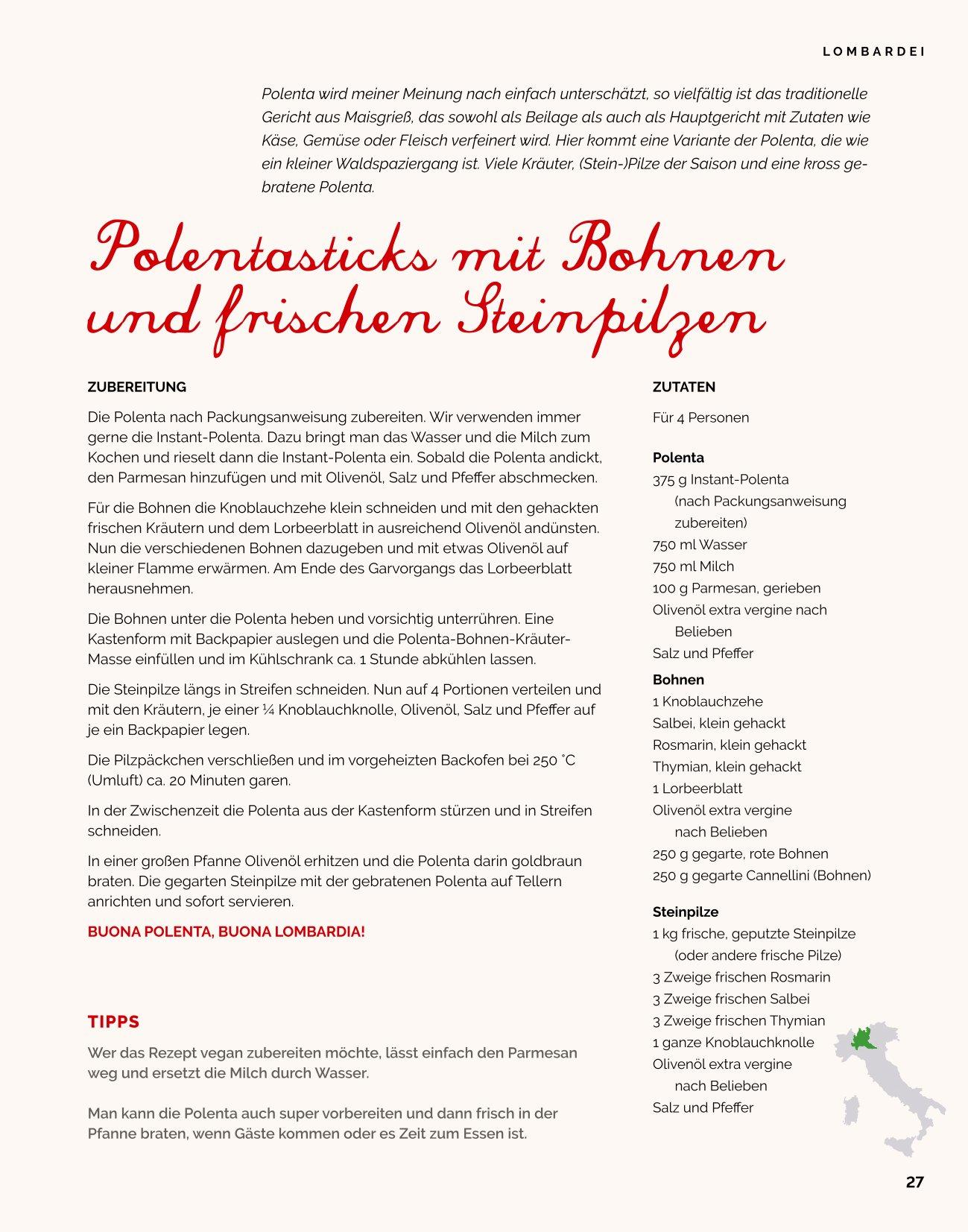 Beispielinhalt (Bild) Amore per Gusto - Kochbuch Italien