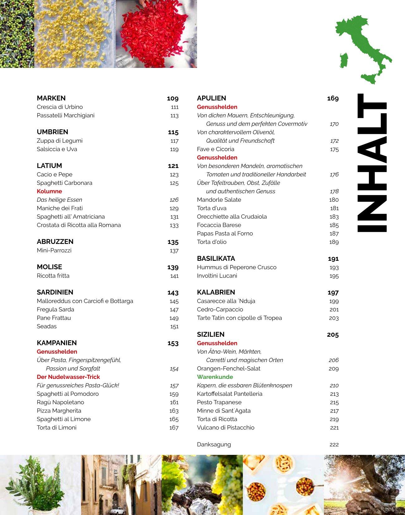 Beispielinhalt (Bild) Amore per Gusto - Kochbuch Italien