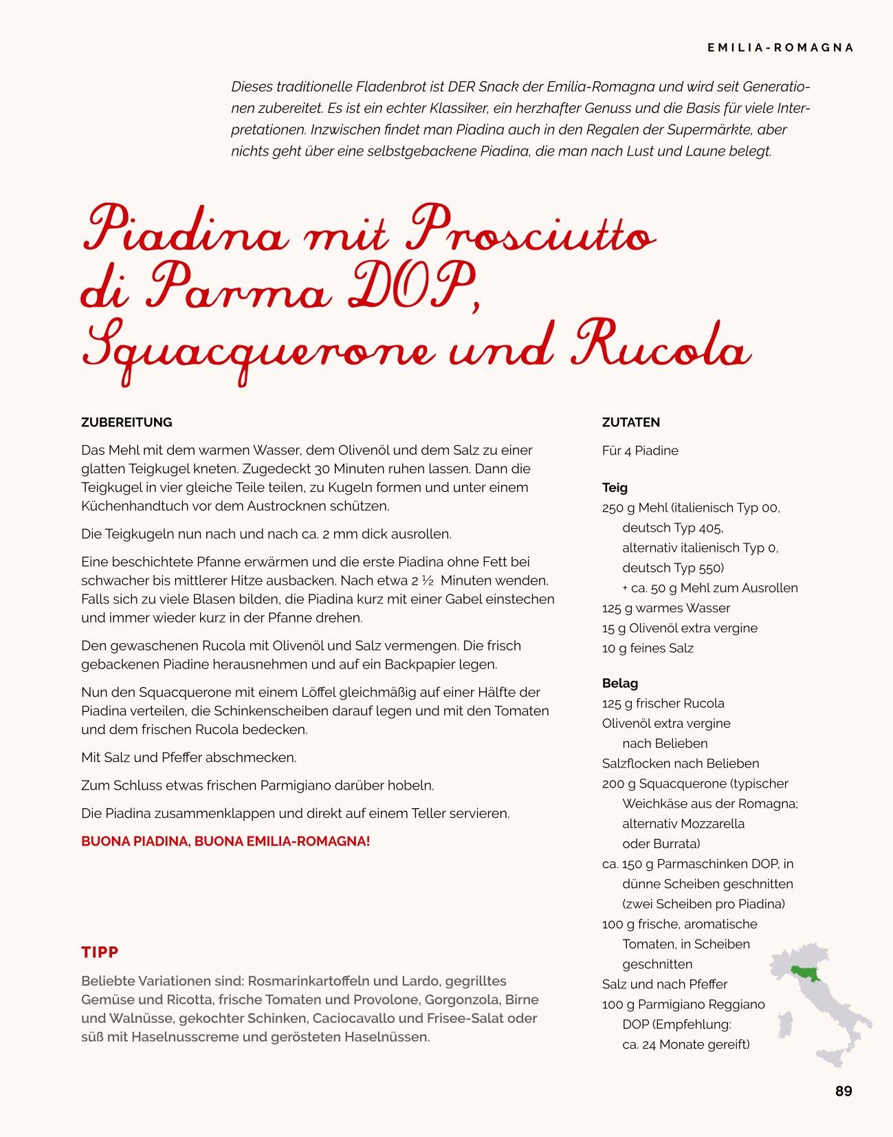 Beispielinhalt (Bild) Amore per Gusto - Kochbuch Italien