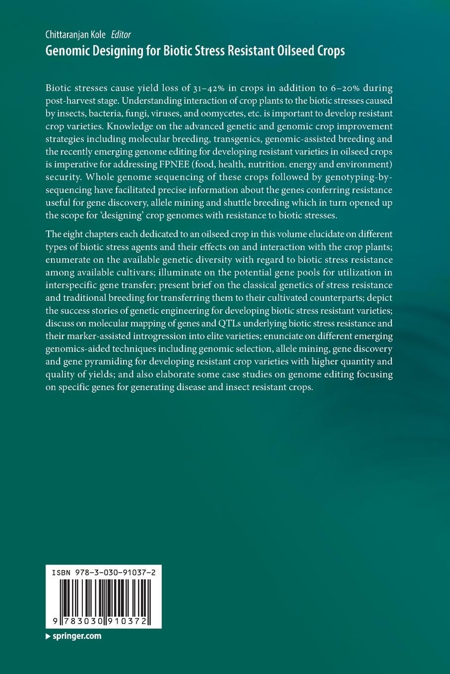 Rückseitencover Genomic Designing for Biotic Stress Resistant Oilseed Crops