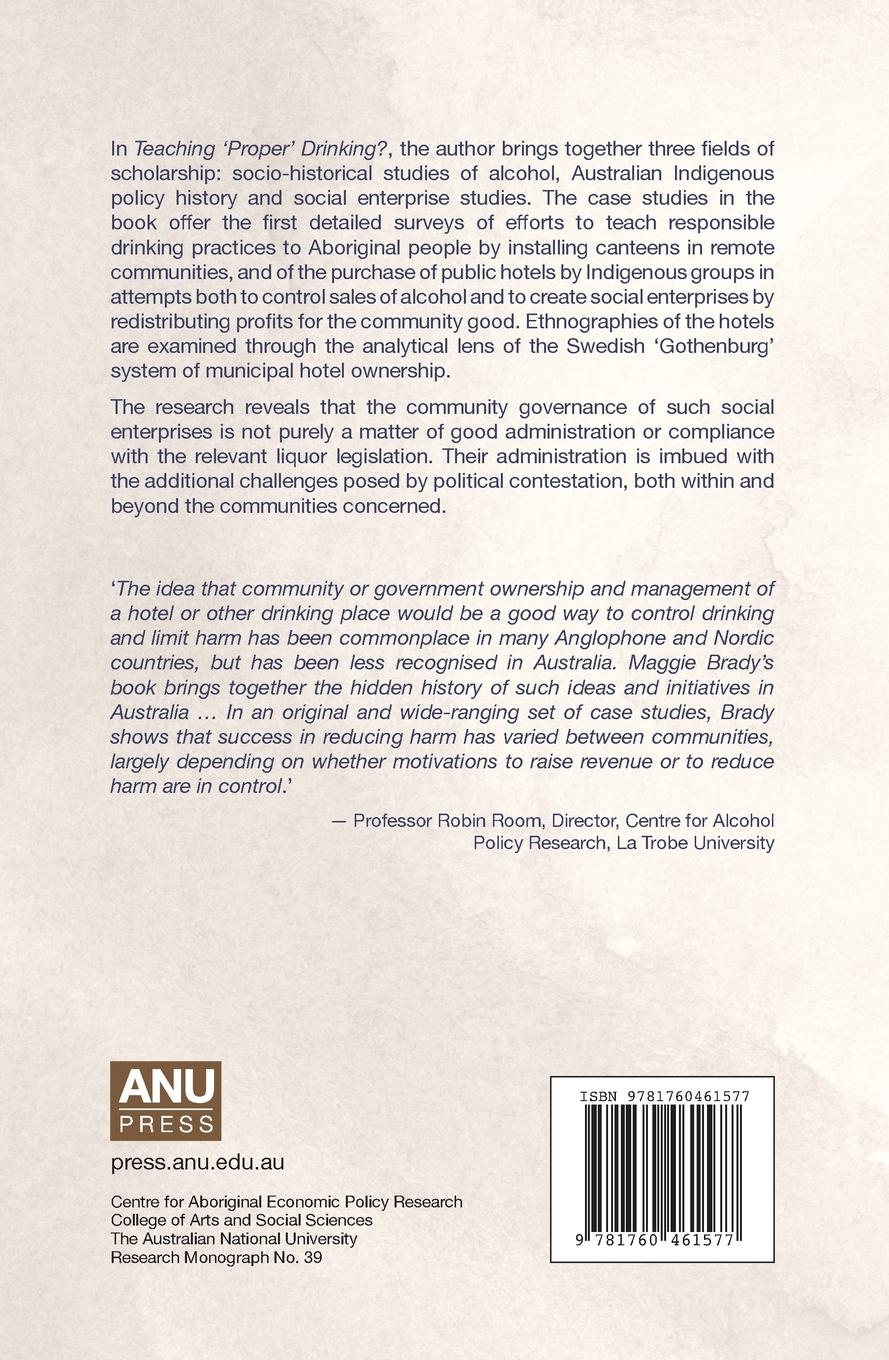 Rückseitencover Teaching 'Proper' Drinking?