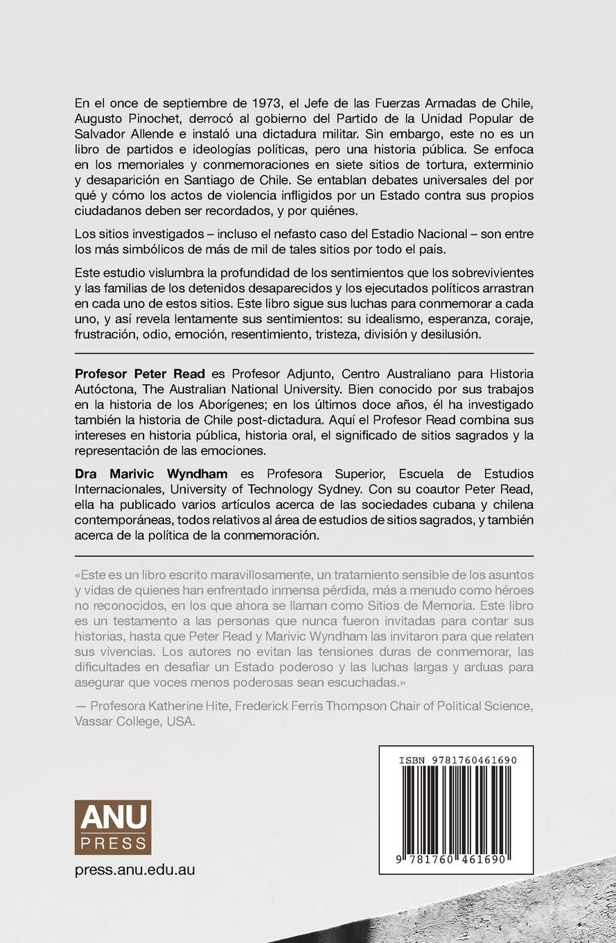 Rückseitencover Sin Descansar, En Mi Memoria: La lucha por la Creación de sitios de memoria en Chile desde la transición a la democracia