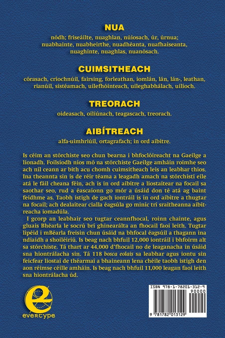 Rückseitencover Stórchiste - Teasáras Aibítreach na Gaeilge