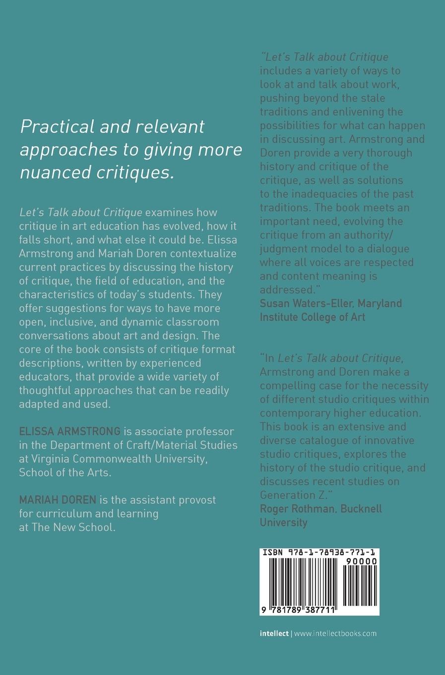 Rückseitencover Let's Talk about Critique