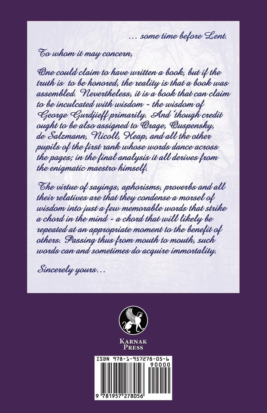 Rückseitencover Sayings From The Gurdjieff Work