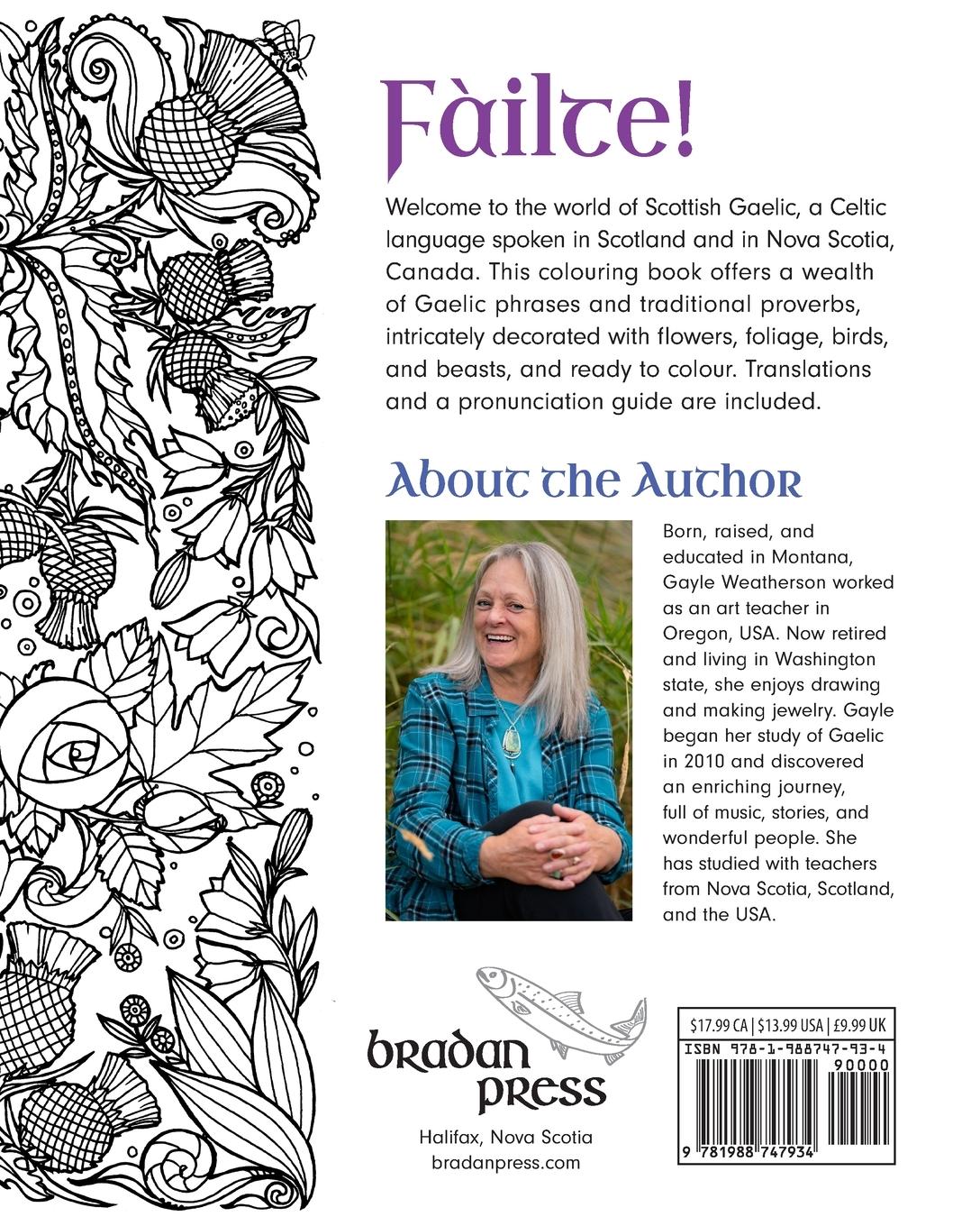 Rückseitencover Fàilte! A Colouring Book of Scottish Gaelic Phrases & Proverbs