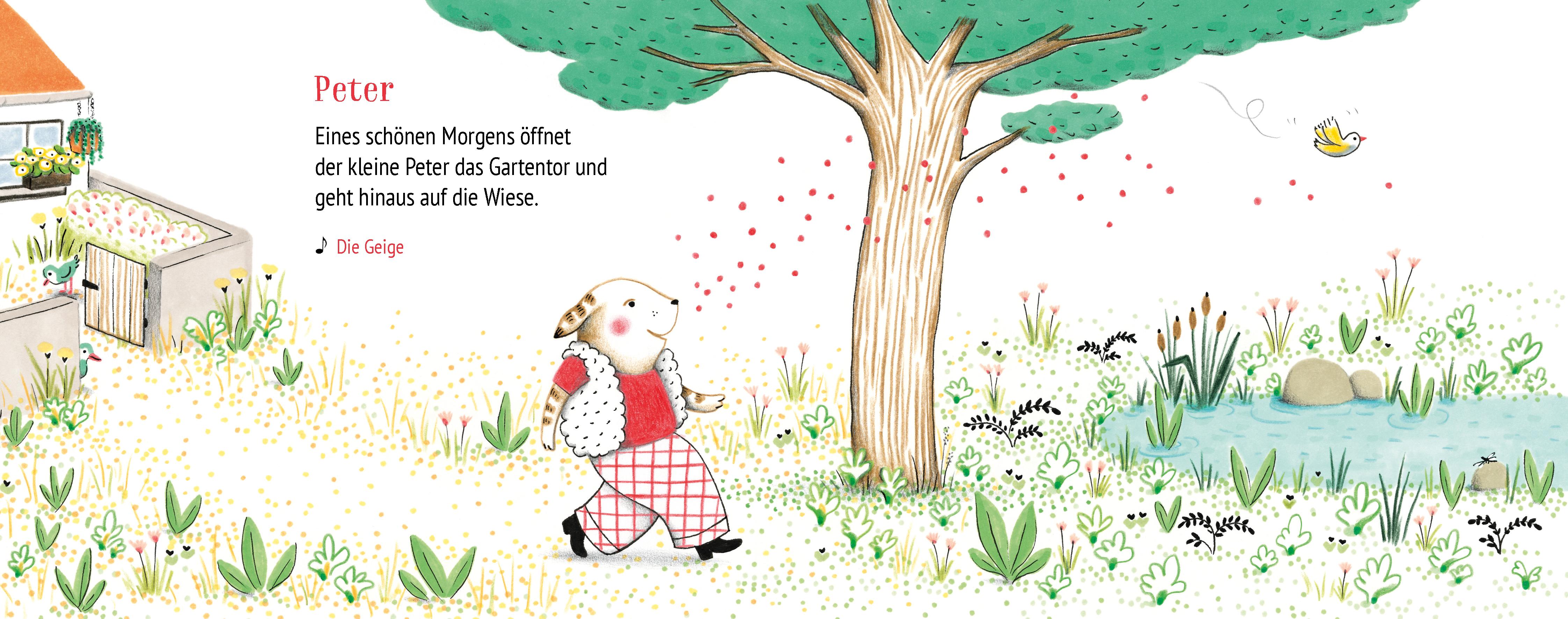 Beispielinhalt (Bild) Ich entdecke Peter und der Wolf - Pappbilderbuch mit hochwertigem Sound (Mein kleines Klangbuch)