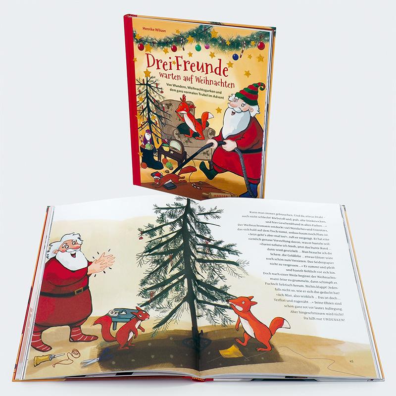 Beispielinhalt (Bild) Drei Freunde warten auf Weihnachten