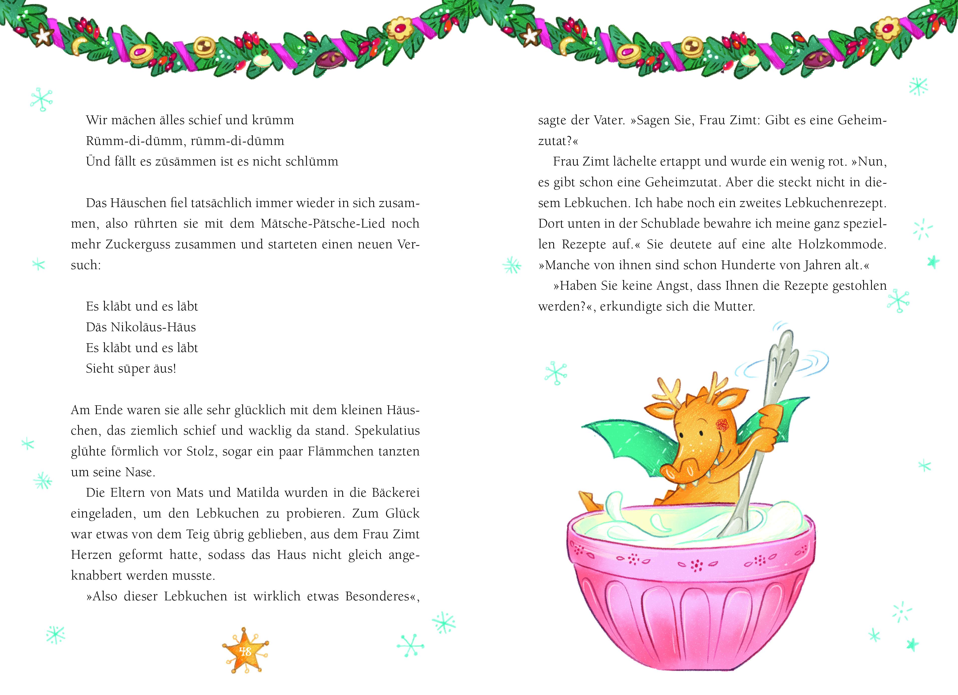 Beispielinhalt (Bild) Spekulatius, der Weihnachtsdrache. Spekulatius und das Lebkuchenwunder