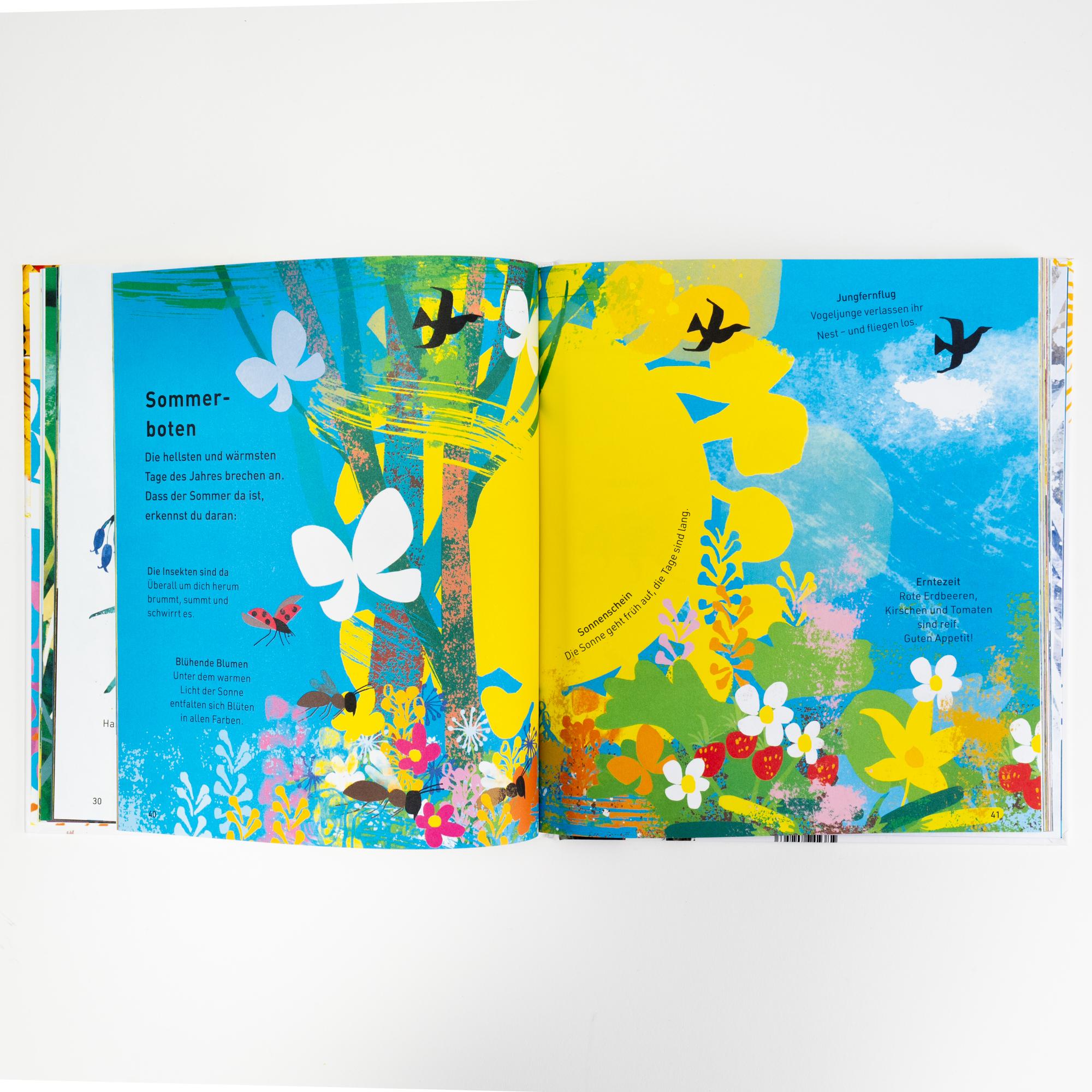 Beispielinhalt (Bild) Draußen in der Natur. Ein Sachbilderbuch über die vier Jahreszeiten