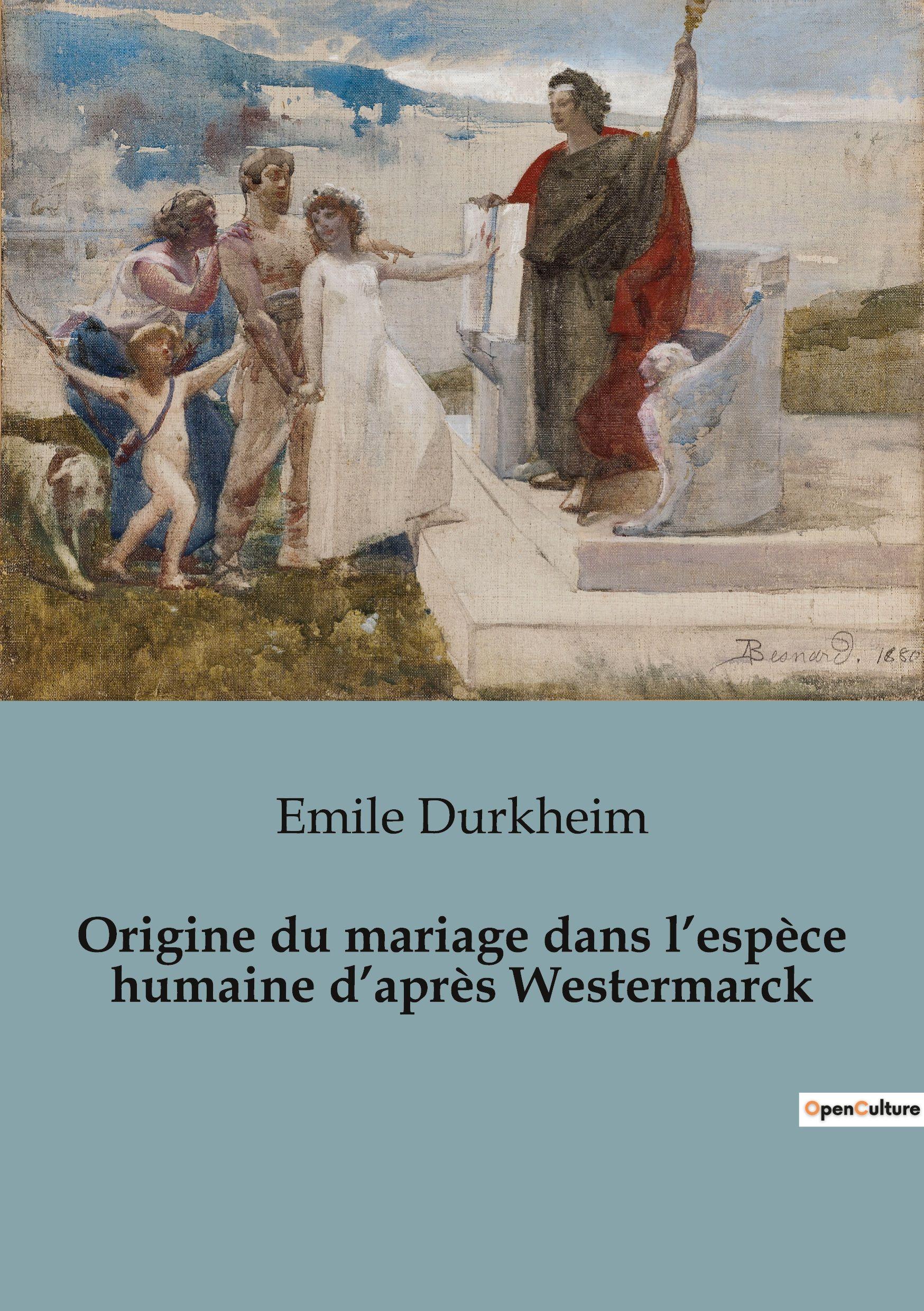 Vorderes Coverbild Origine du mariage dans l'espèce humaine d'après Westermarck