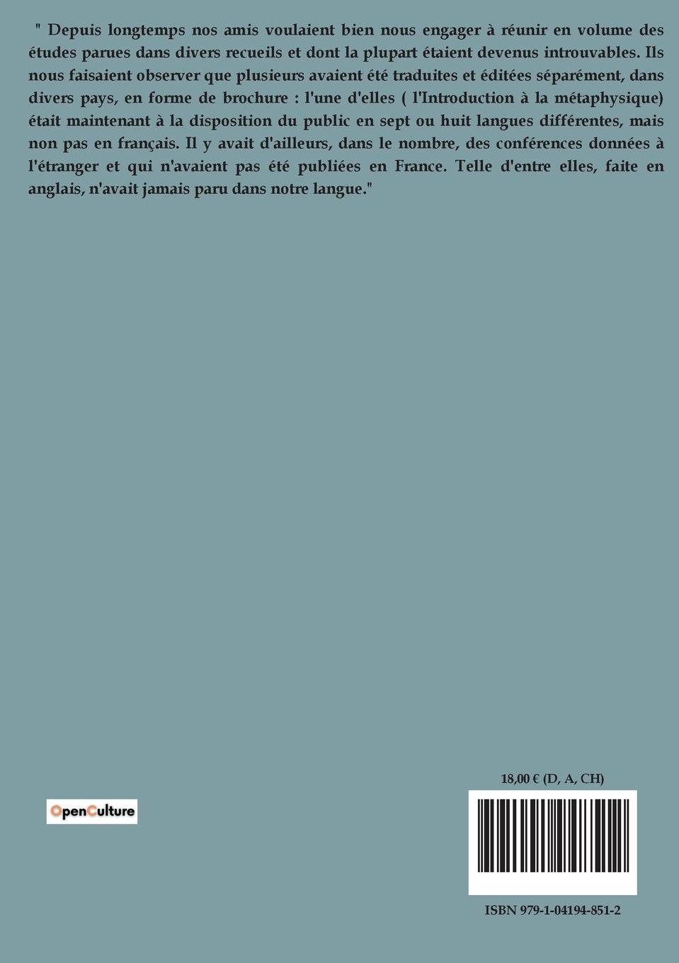 Rückseitencover L'énergie spirituelle