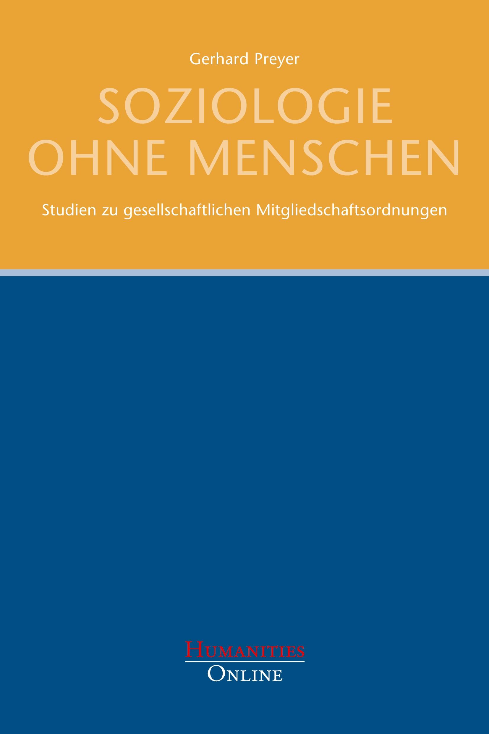 Vorderes Coverbild Soziologie ohne Menschen