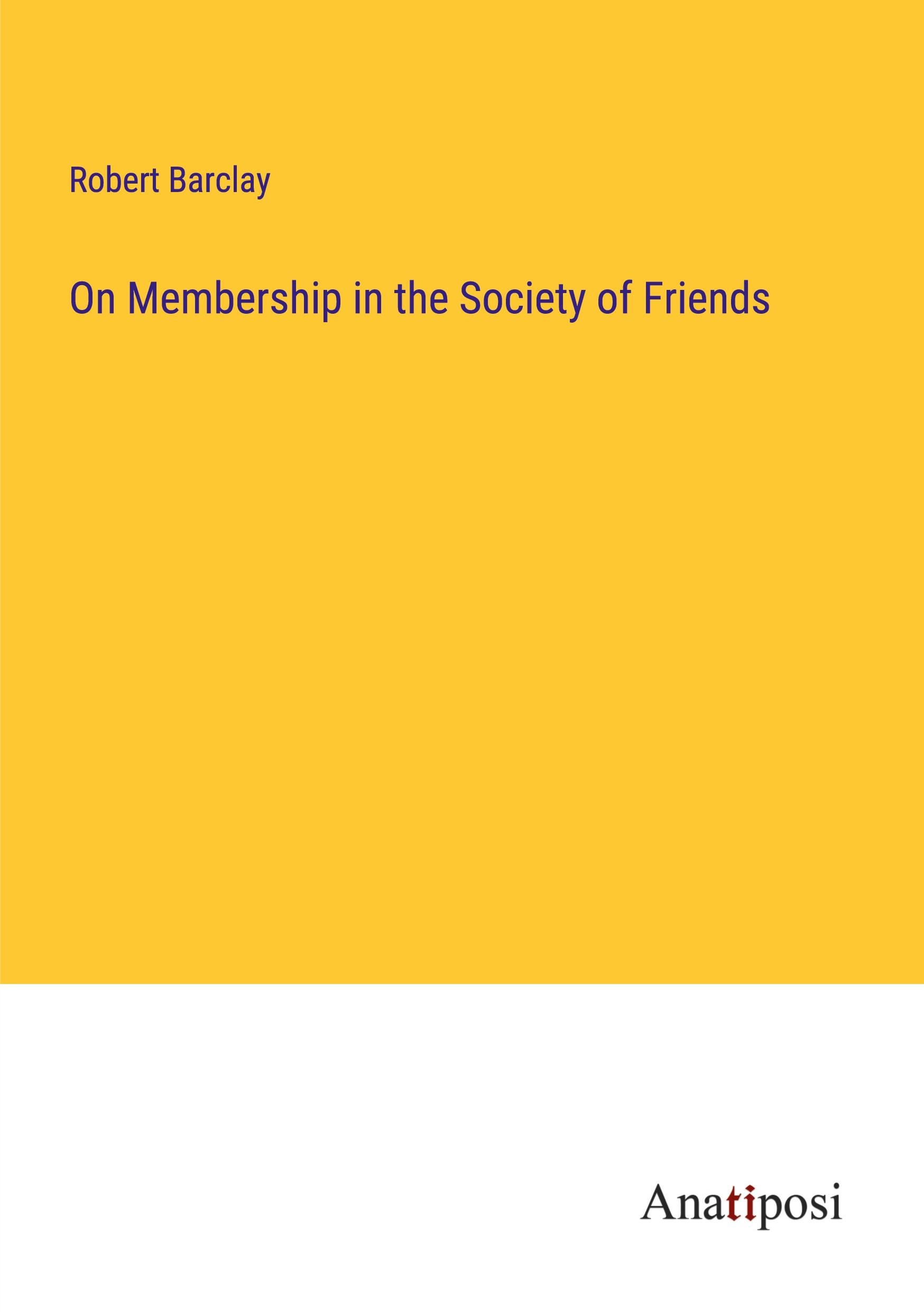 Vorderes Coverbild On Membership in the Society of Friends