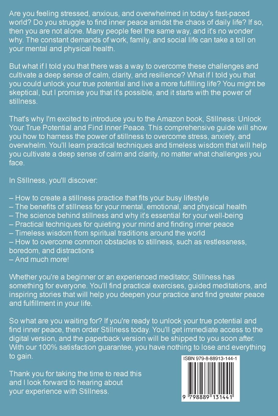 Rückseitencover Stillness