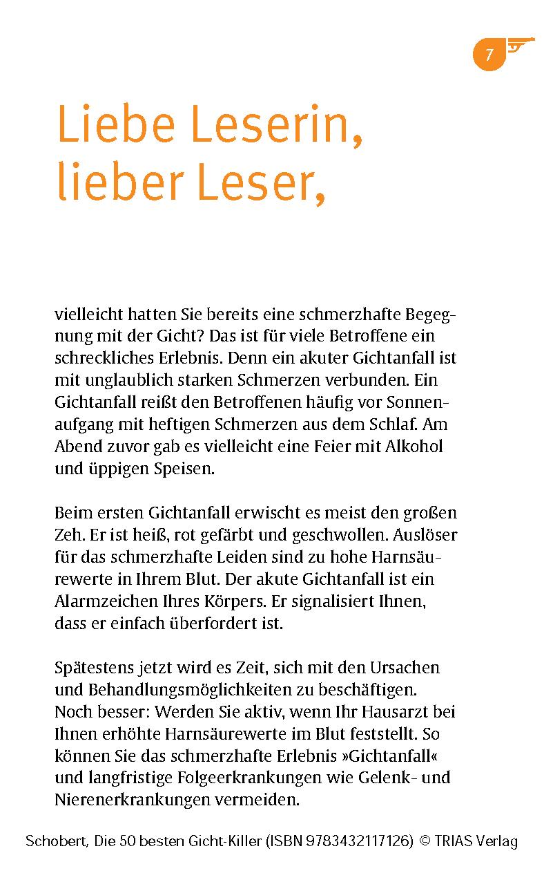Beispielinhalt (Bild) Die 50 besten Gicht-Killer