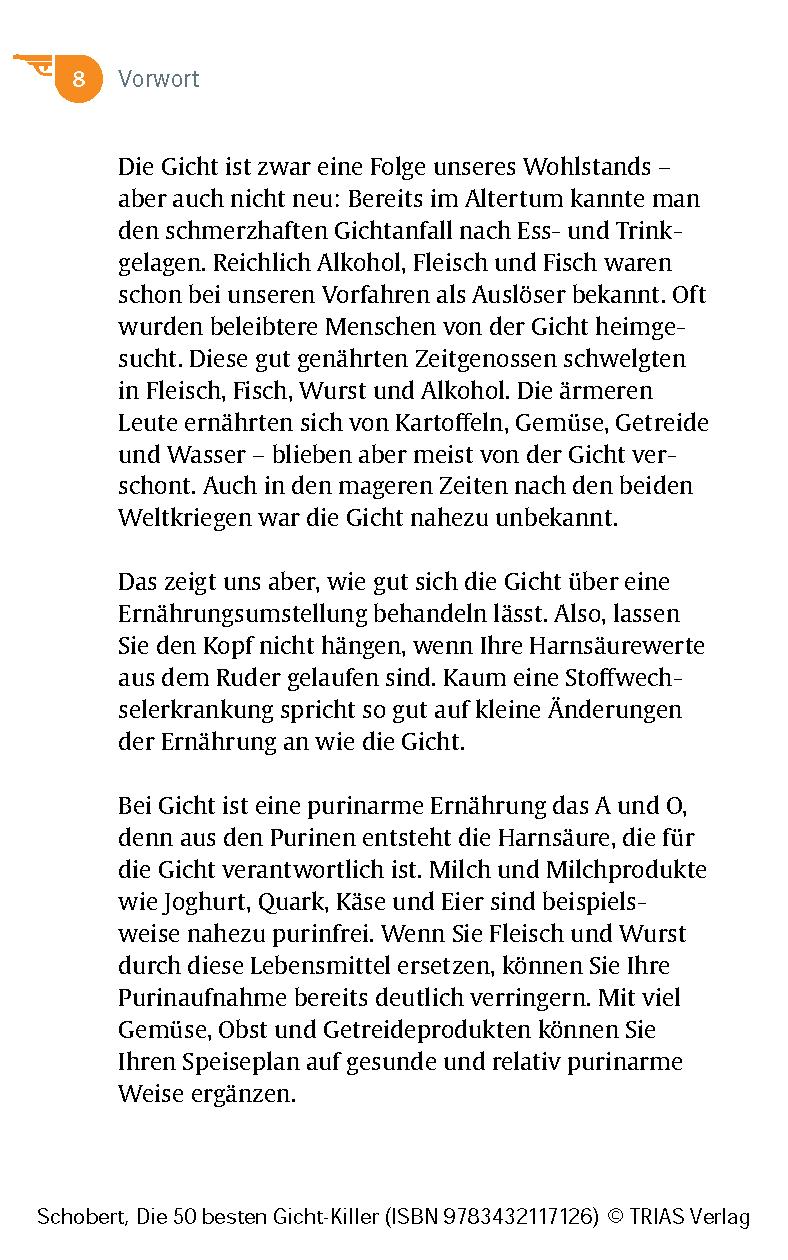 Beispielinhalt (Bild) Die 50 besten Gicht-Killer