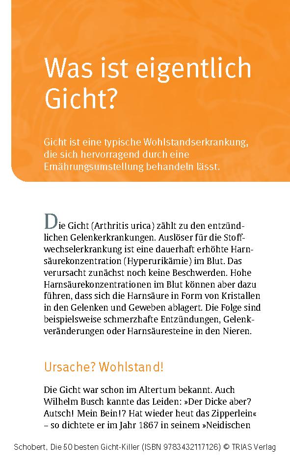 Beispielinhalt (Bild) Die 50 besten Gicht-Killer