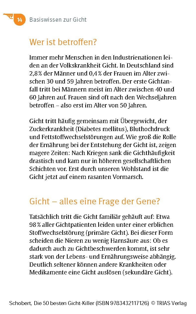 Beispielinhalt (Bild) Die 50 besten Gicht-Killer