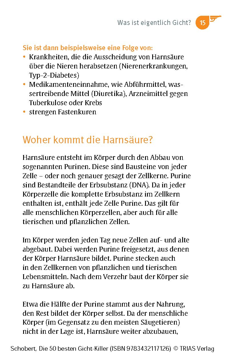 Beispielinhalt (Bild) Die 50 besten Gicht-Killer