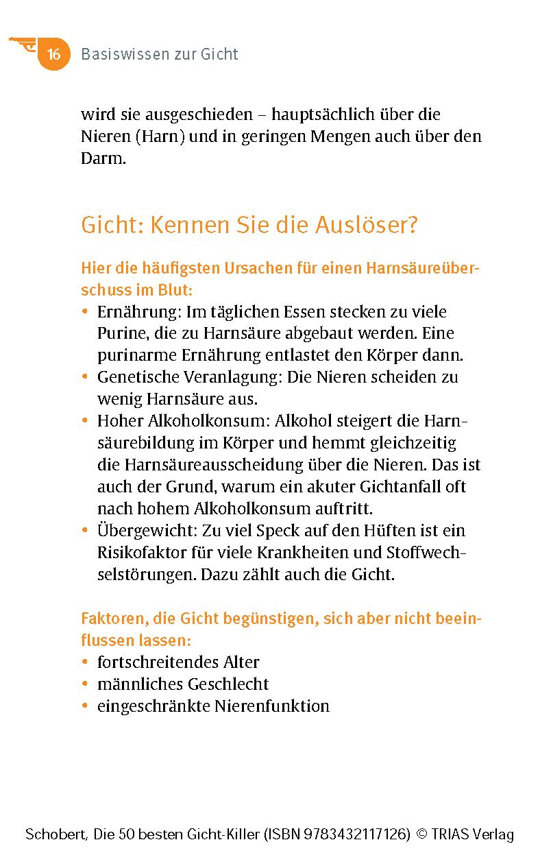 Beispielinhalt (Bild) Die 50 besten Gicht-Killer