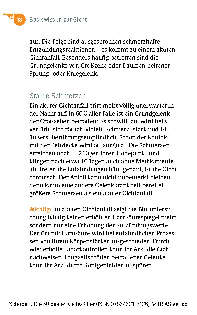 Beispielinhalt (Bild) Die 50 besten Gicht-Killer