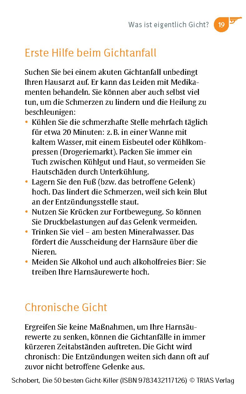 Beispielinhalt (Bild) Die 50 besten Gicht-Killer