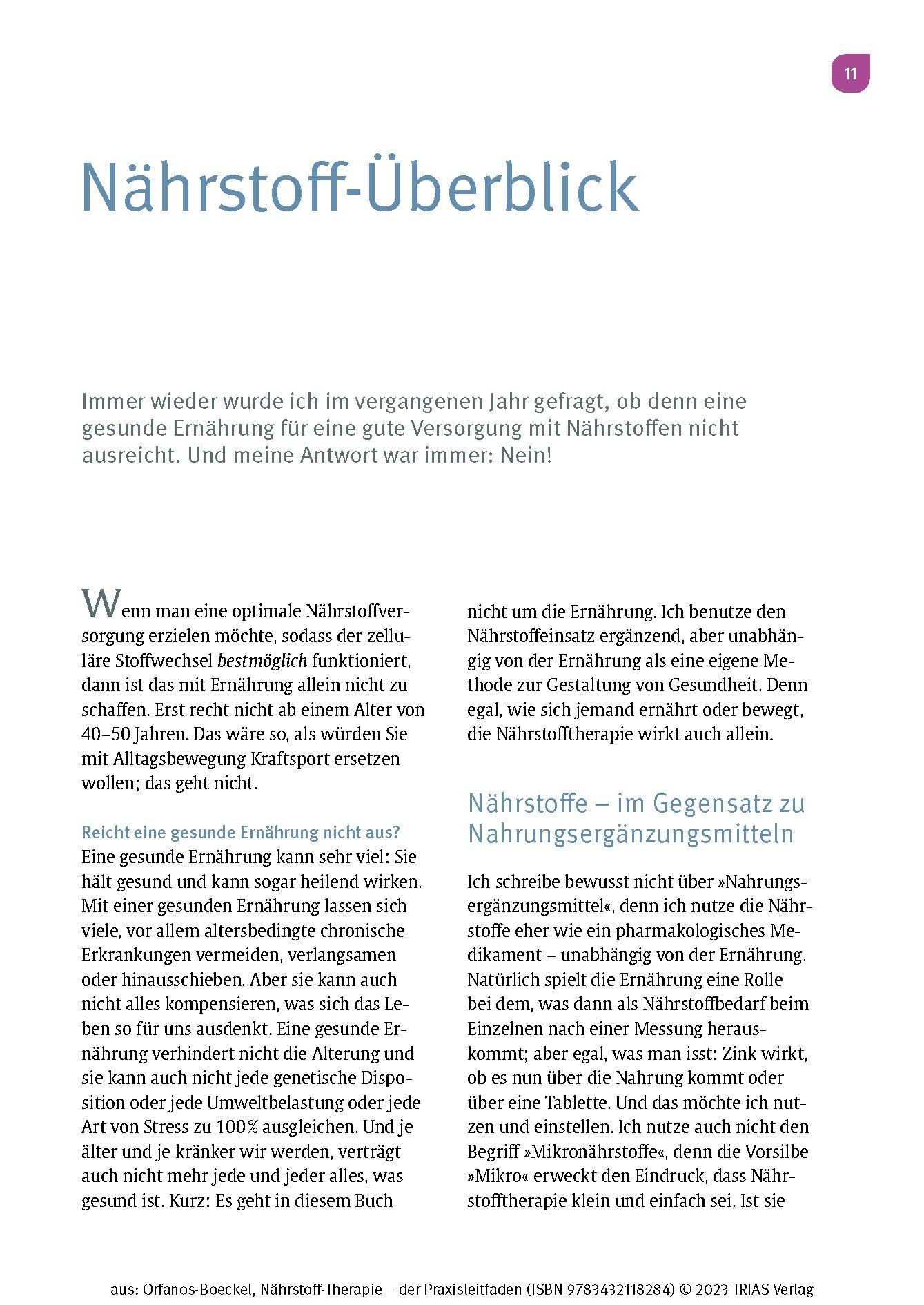 Beispielinhalt (Bild) Nährstoff-Therapie - Der Praxisleitfaden