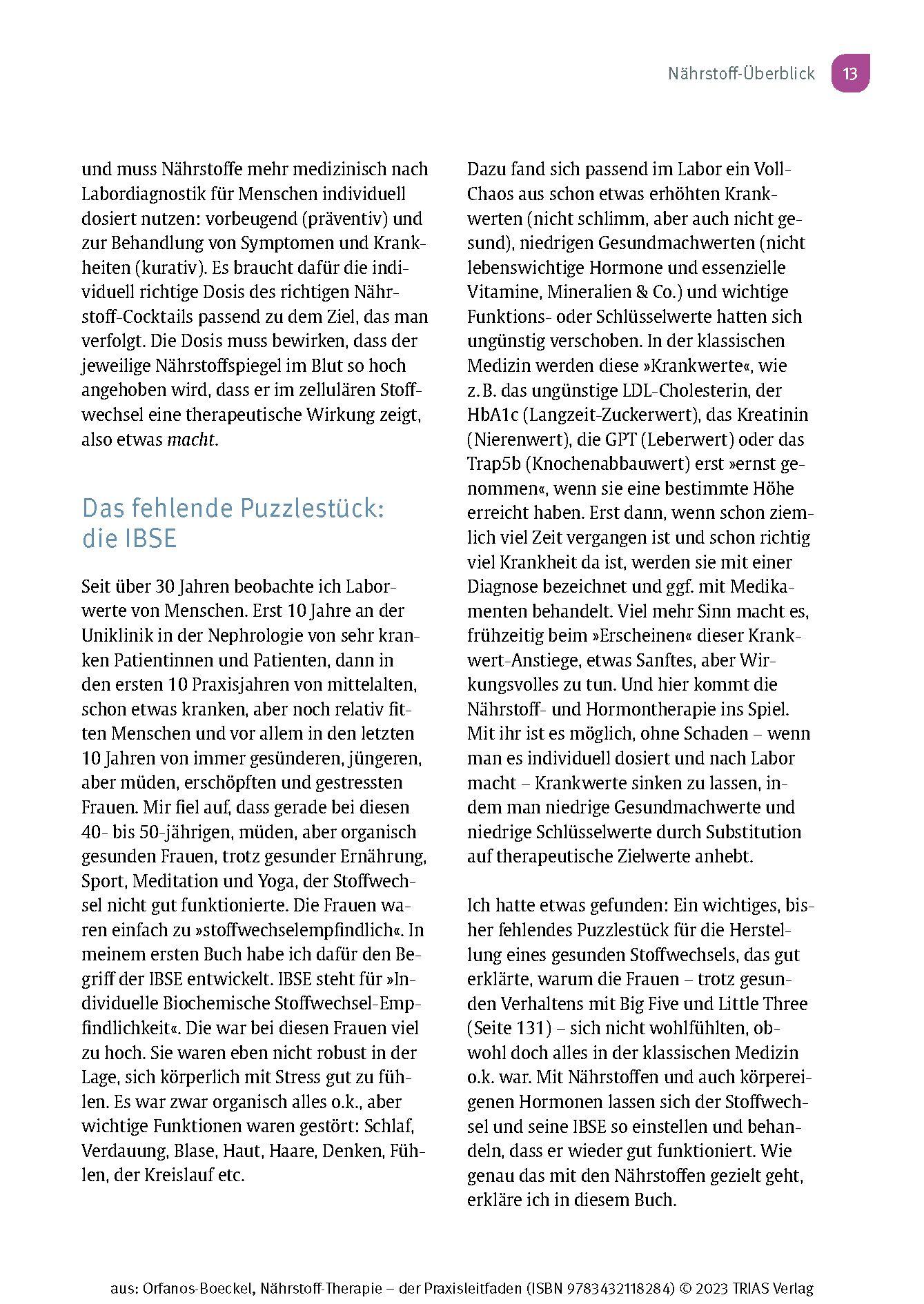 Beispielinhalt (Bild) Nährstoff-Therapie - Der Praxisleitfaden