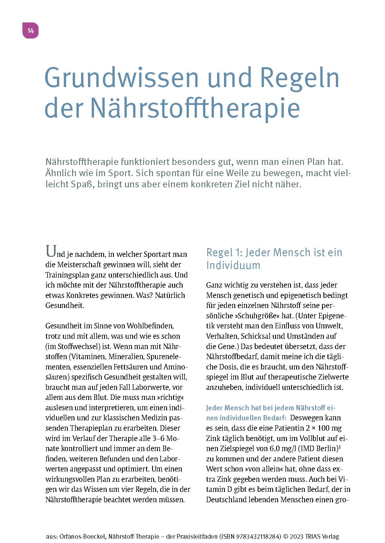 Beispielinhalt (Bild) Nährstoff-Therapie - Der Praxisleitfaden
