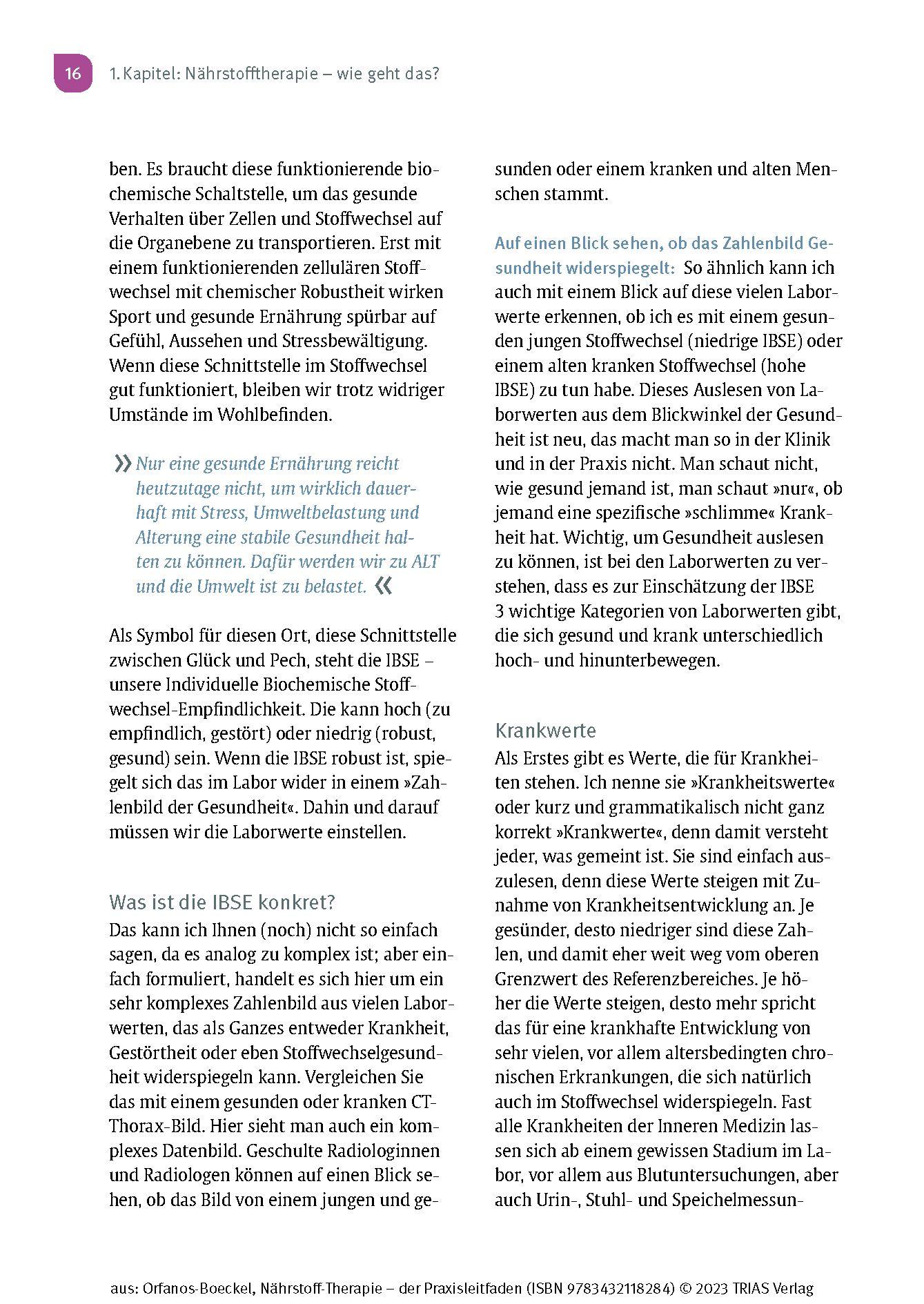 Beispielinhalt (Bild) Nährstoff-Therapie - Der Praxisleitfaden